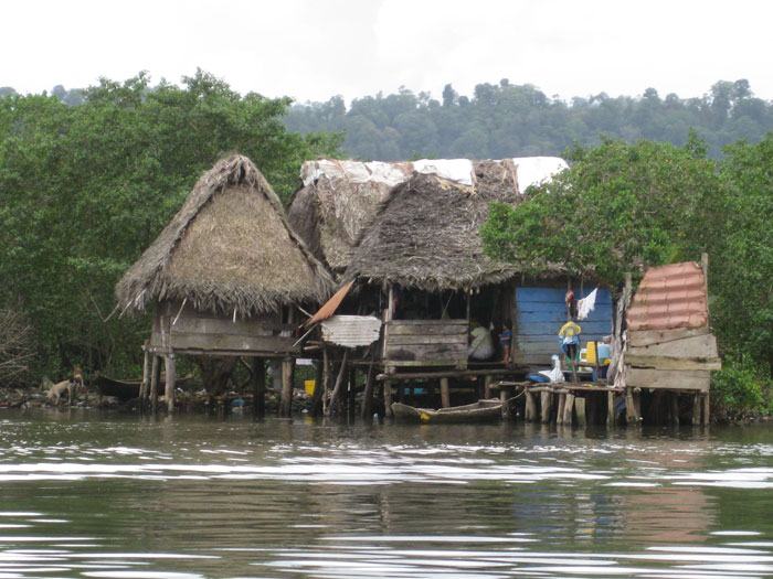 House along Panama coast