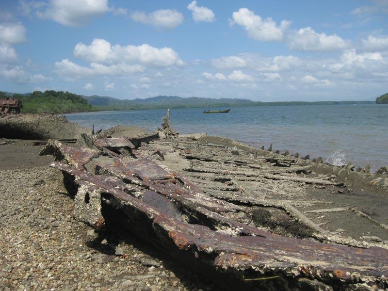 Rusted ship wreck