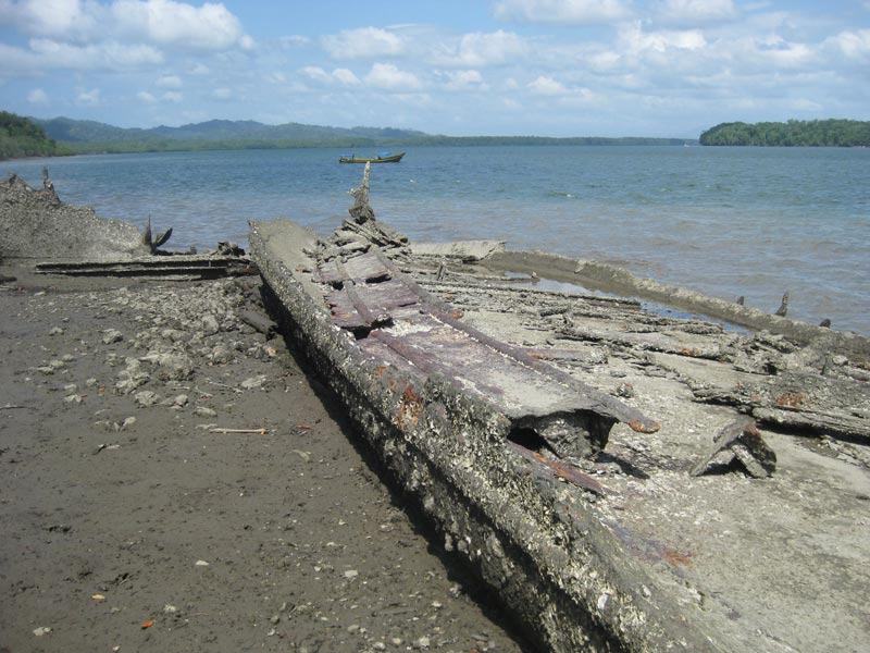 Rusted ship wreck