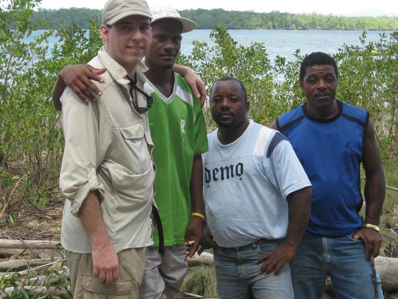 Me and our guides at the sawmill site