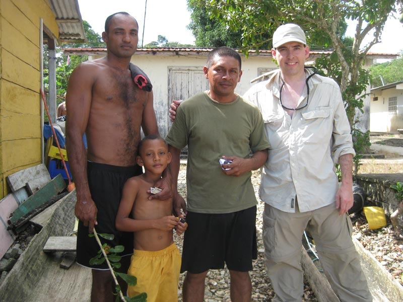 Our boat Skipper, his son, the head of police and Me